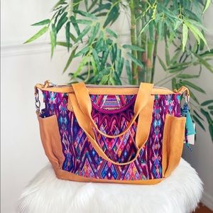 Genuine leather backpack-tote bag-Guatemalan bag